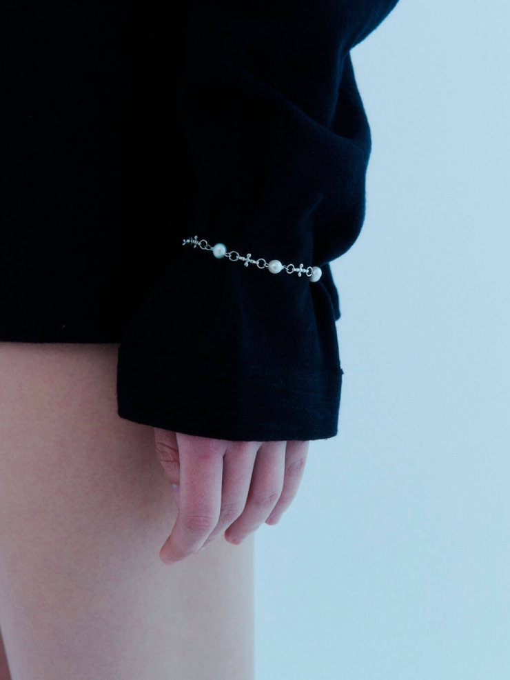 Silver Plus Pearl Silver Bracelet