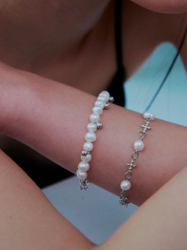 Silver Dew Pearl Bracelet