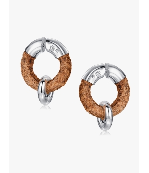 TYS GROCERY Brown Nubuck Earrings