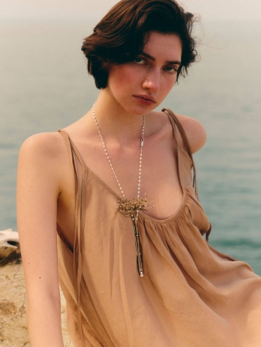 Silver Cigarette Holder Necklace