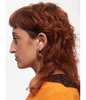 TYS GROCERY Brown Nubuck Earrings