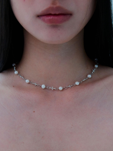 Silver Plus Pearl Necklace