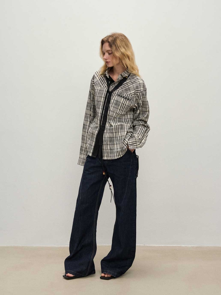 Raw Selvedge Denim Curved Jeans