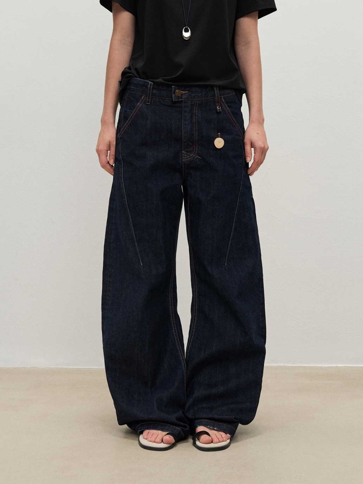 Raw Selvedge Denim Curved Jeans