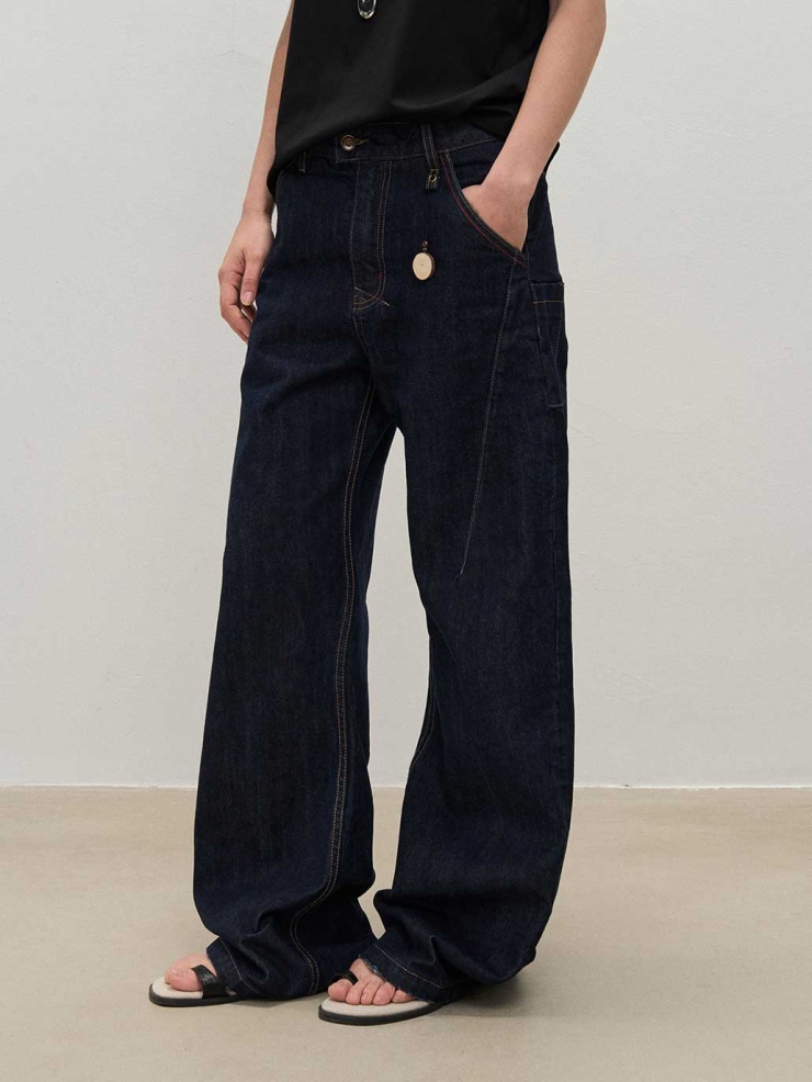 Raw Selvedge Denim Curved Jeans