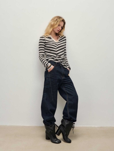 Raw Selvedge Denim Curved Jeans