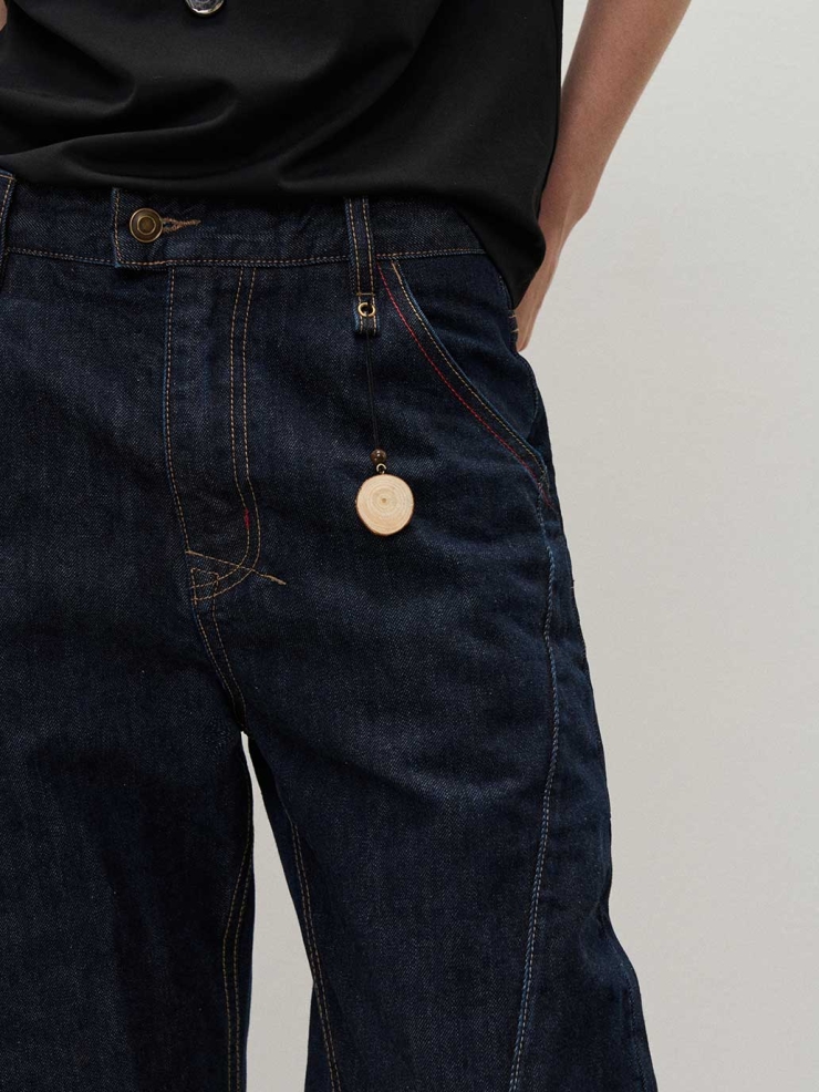 Raw Selvedge Denim Curved Jeans