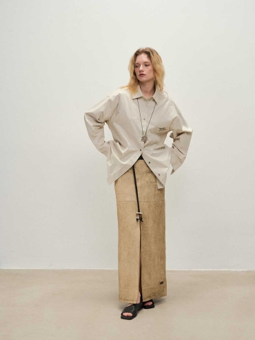 Camel Vintage Long Utility Skirt