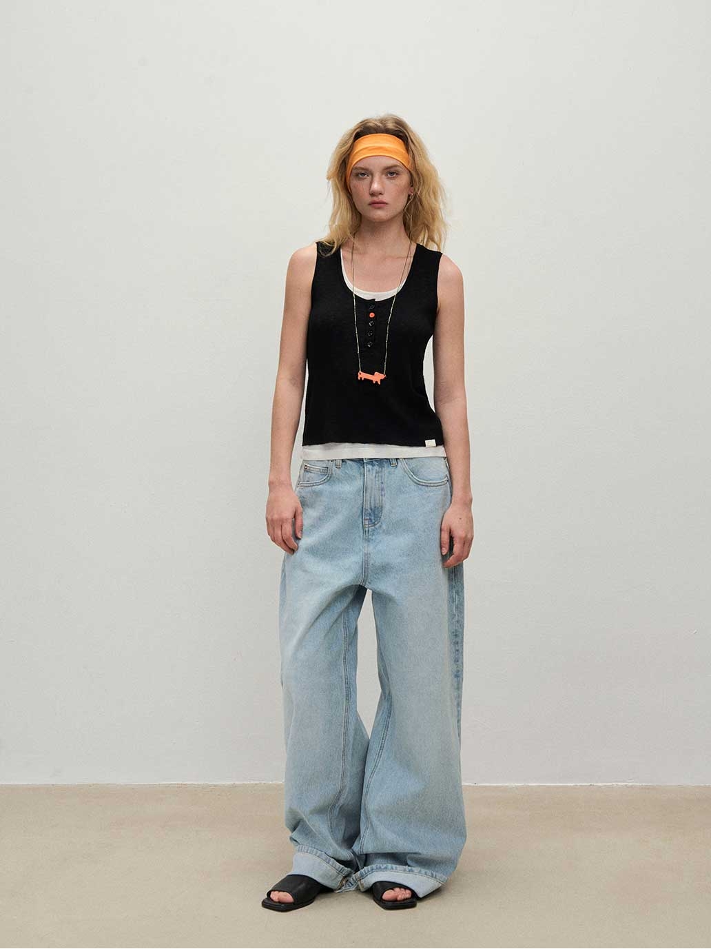 Light Blue Distressed Straight Jeans