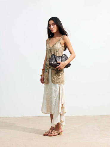 Brown Lily Jacquard Knit Vest