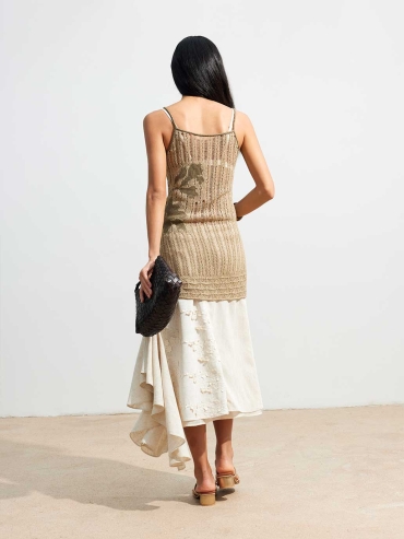 Brown Lily Jacquard Knit Vest