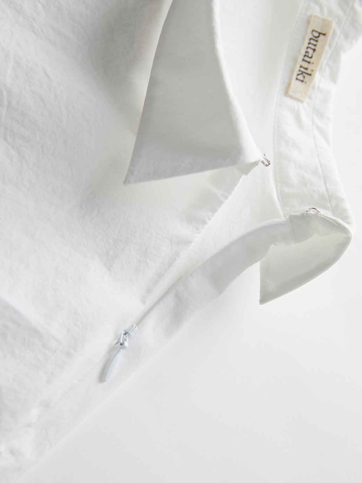 White Asymmetric-Neck Drop Shoulder Shirt