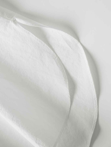 White Asymmetric-Neck Drop Shoulder Shirt