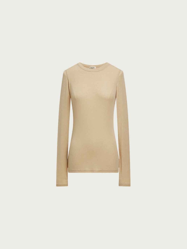 Yellow Fitted Embroidered Base Layer Top