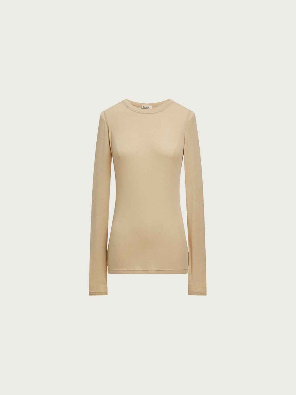 Yellow Fitted Embroidered Base Layer Top