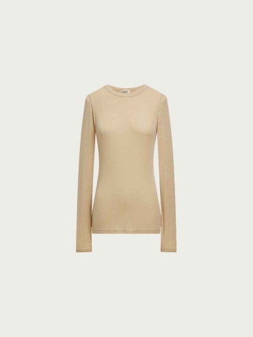 Yellow Fitted Embroidered Base Layer Top