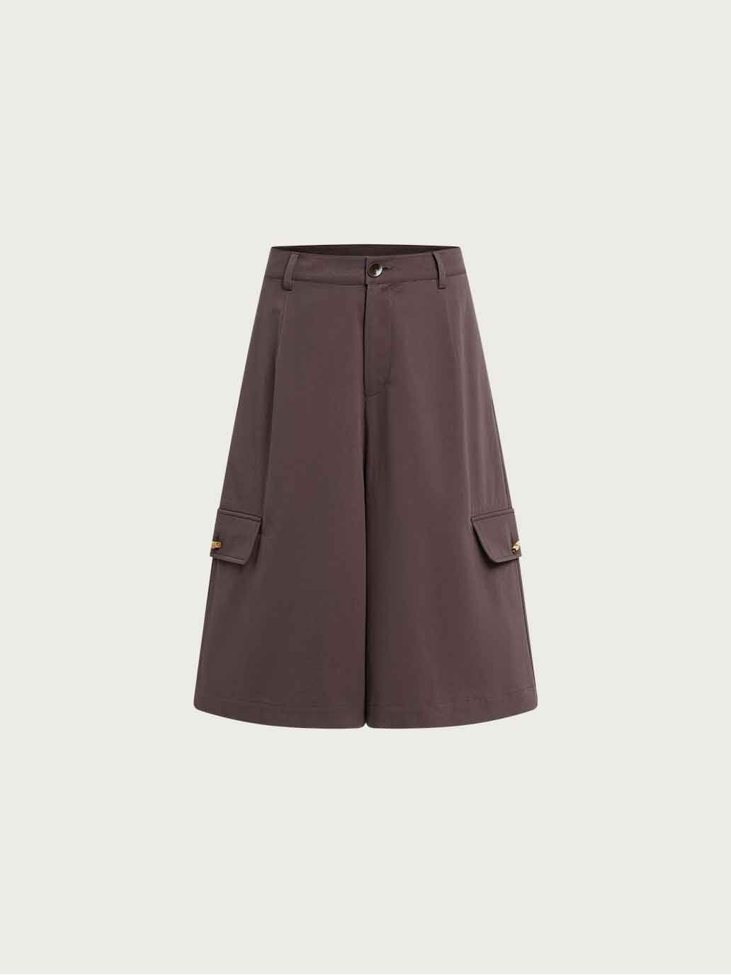 Burgundy Dog-Walk Utility Shorts