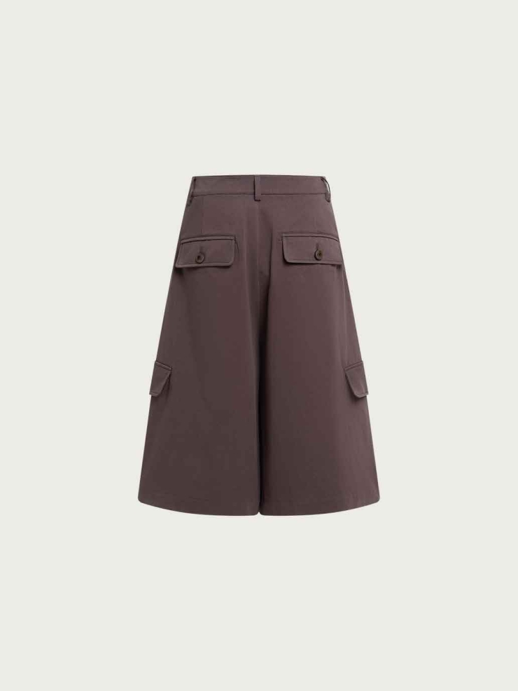 Burgundy Dog-Walk Utility Shorts