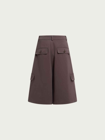Burgundy Dog-Walk Utility Shorts