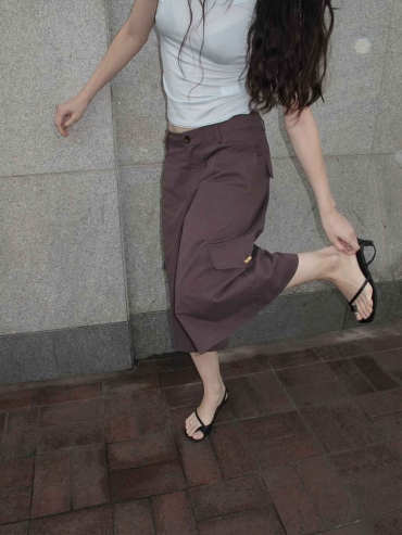 Burgundy Dog-Walk Utility Shorts