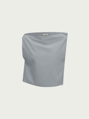 Grey Off-Shoulder Drop-Sleeve Top