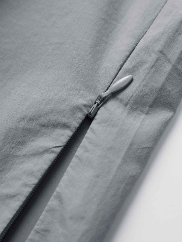 Grey Off-Shoulder Drop-Sleeve Top