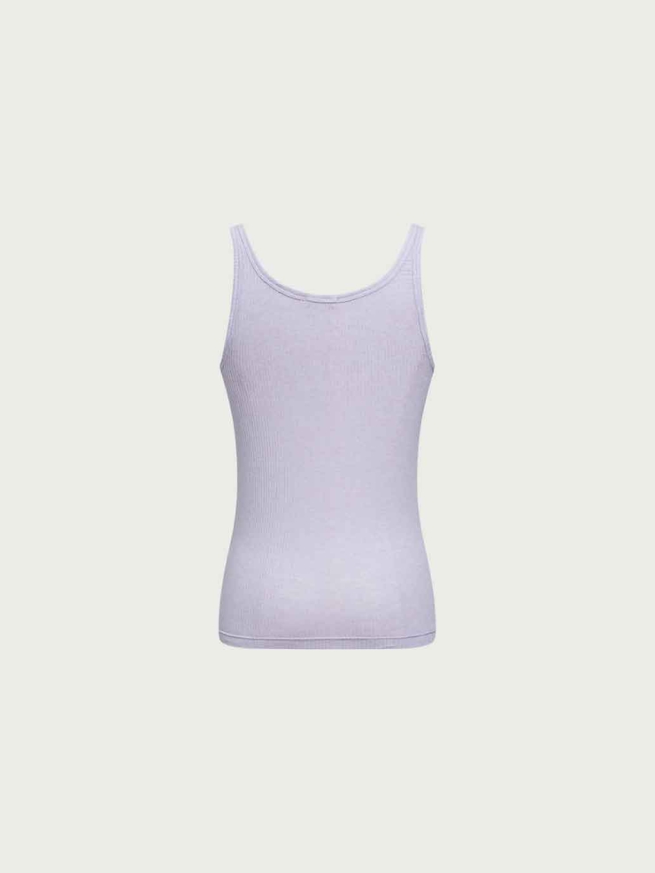 Light Purple Ribbed Henley Tank Top