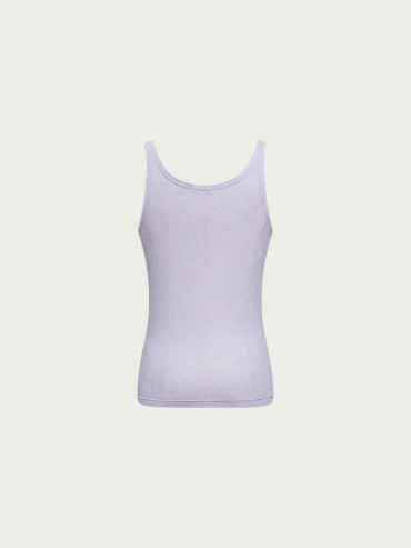 Light Purple Ribbed Henley Tank Top