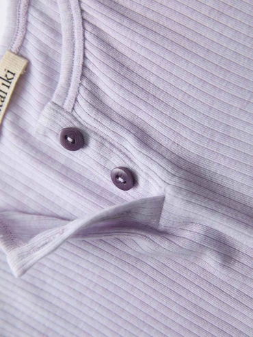 Light Purple Ribbed Henley Tank Top