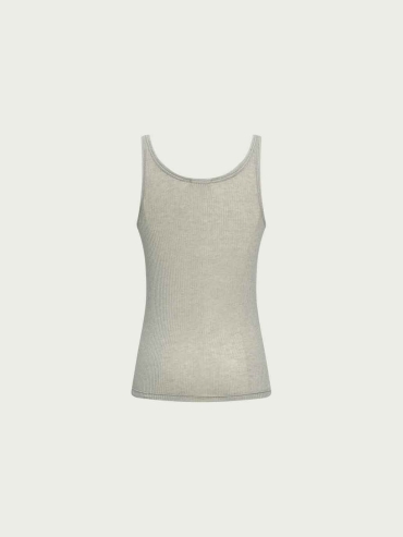 Light Grey Ribbed Henley Tank Top