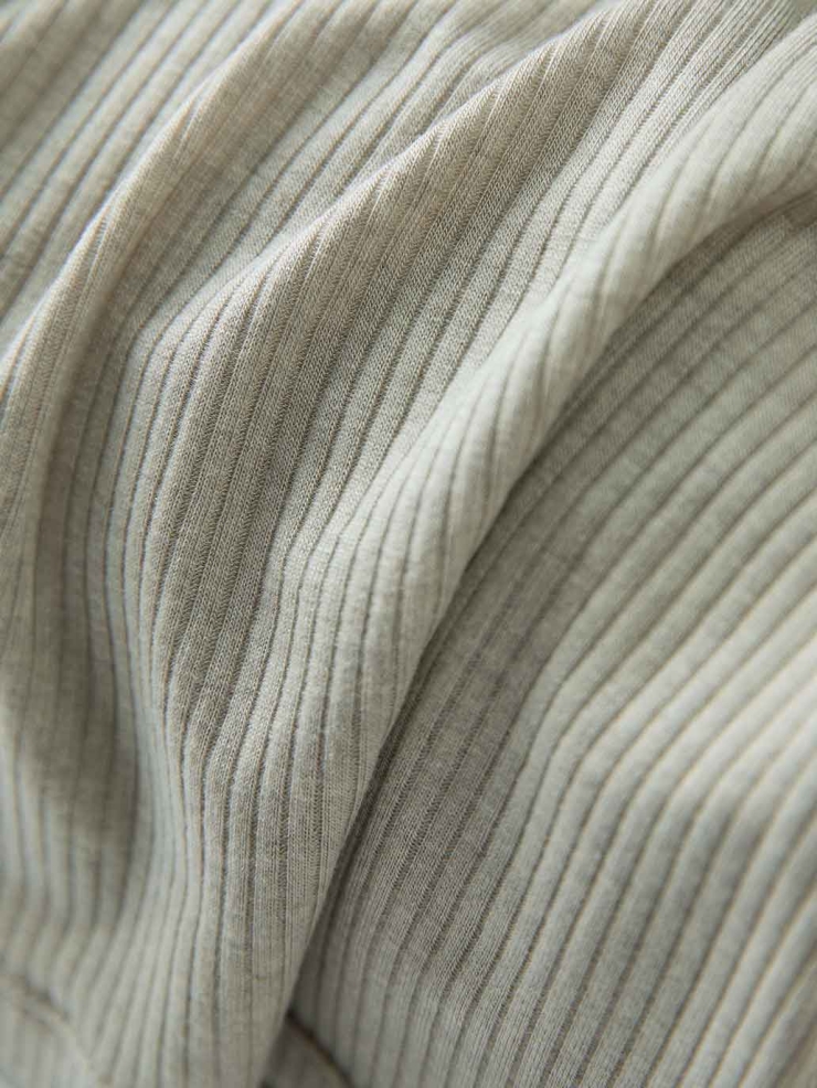 Light Grey Ribbed Henley Tank Top