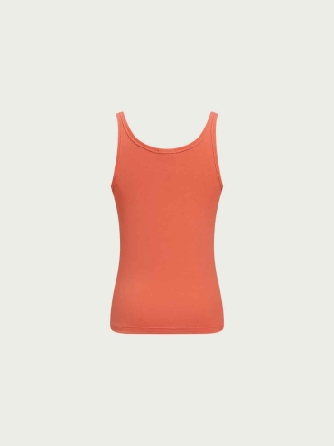 Bright Orange Henley Tank Top