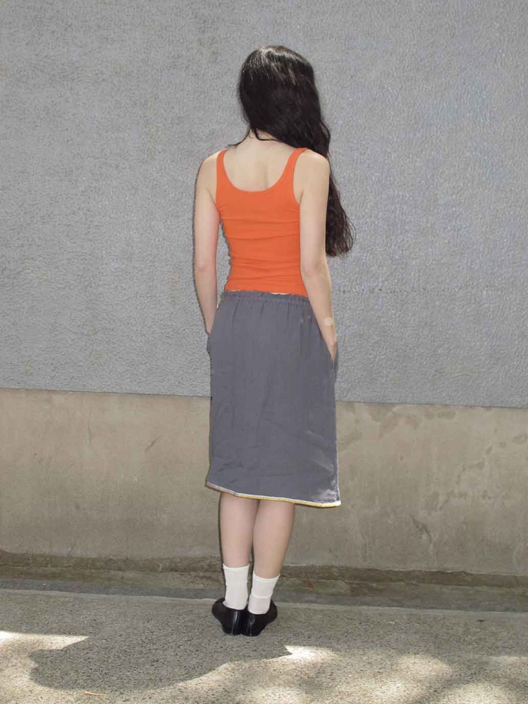 Bright Orange Henley Tank Top