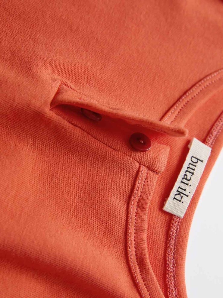 Bright Orange Henley Tank Top