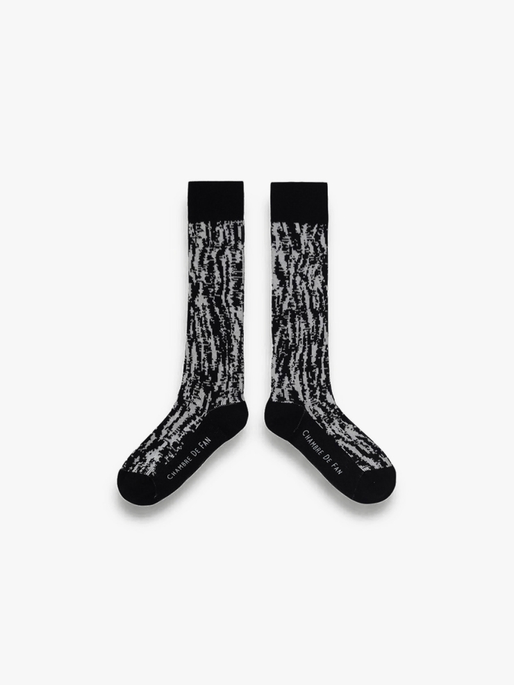 CHAMBRE DE FAN Jacquard Socks White/Black