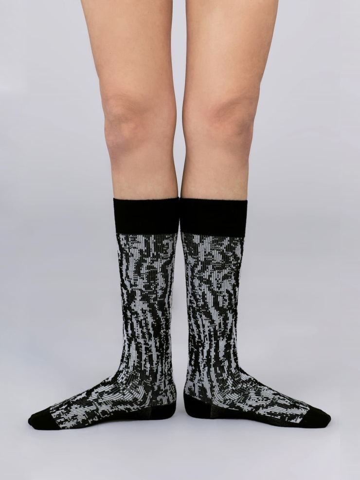 CHAMBRE DE FAN Jacquard Socks White/Black