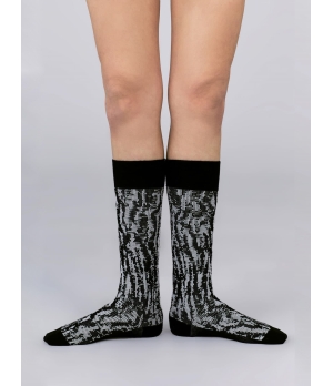 CHAMBRE DE FAN Jacquard Socks White/Black