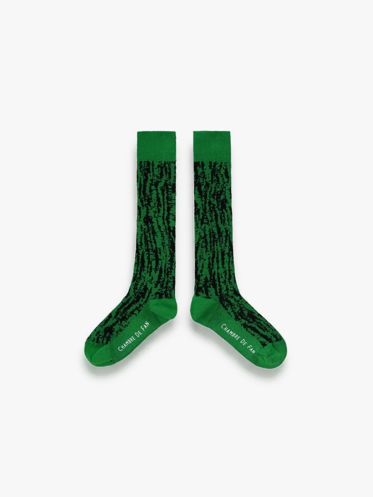 CHAMBRE DE FAN Jacquard Socks Green/Black