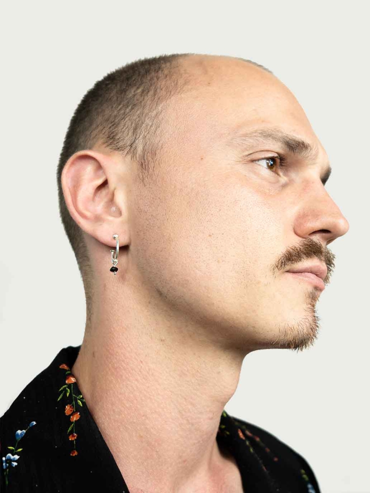 Créile Irregular Garnet Earring - Single