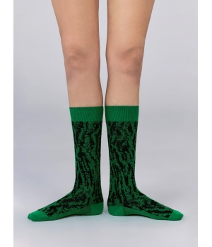 CHAMBRE DE FAN Jacquard Socks Green/Black
