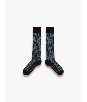CHAMBRE DE FAN Jacquard Socks Brown/Blue