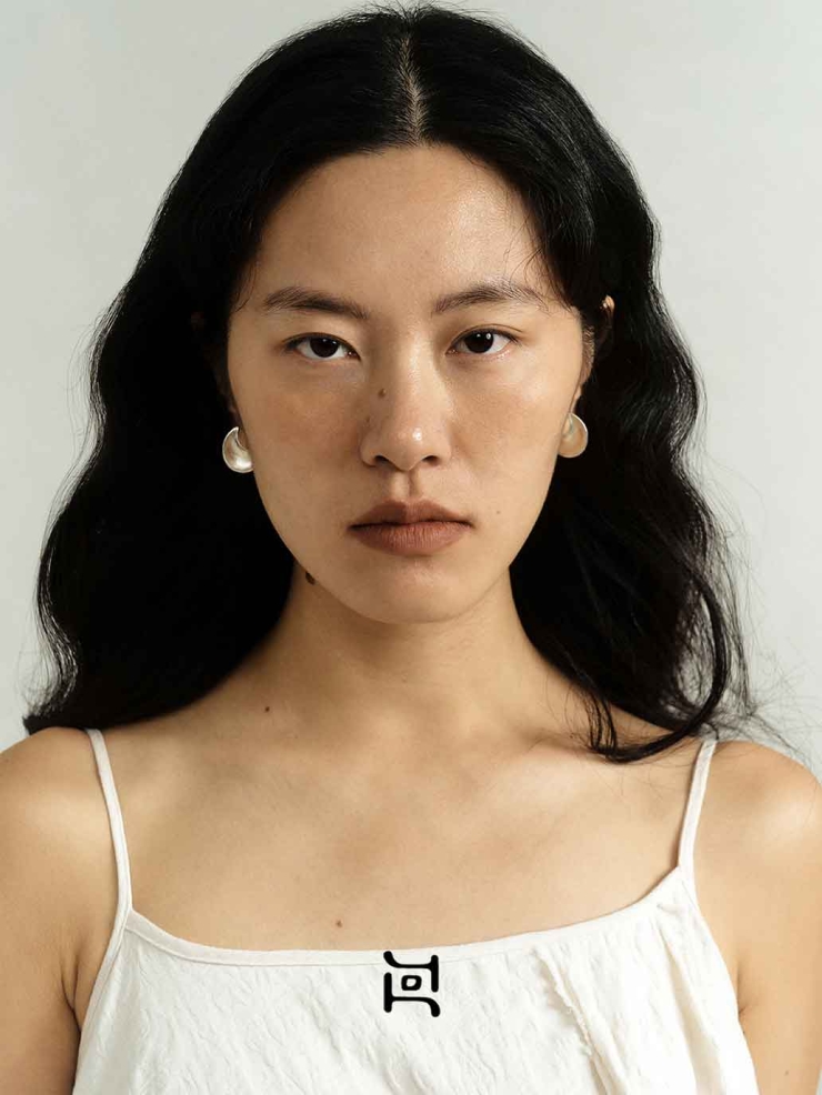 Silver Crescent Flow Earrings