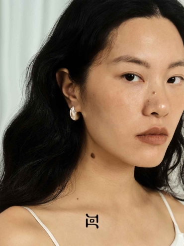 Silver Crescent Flow Earrings