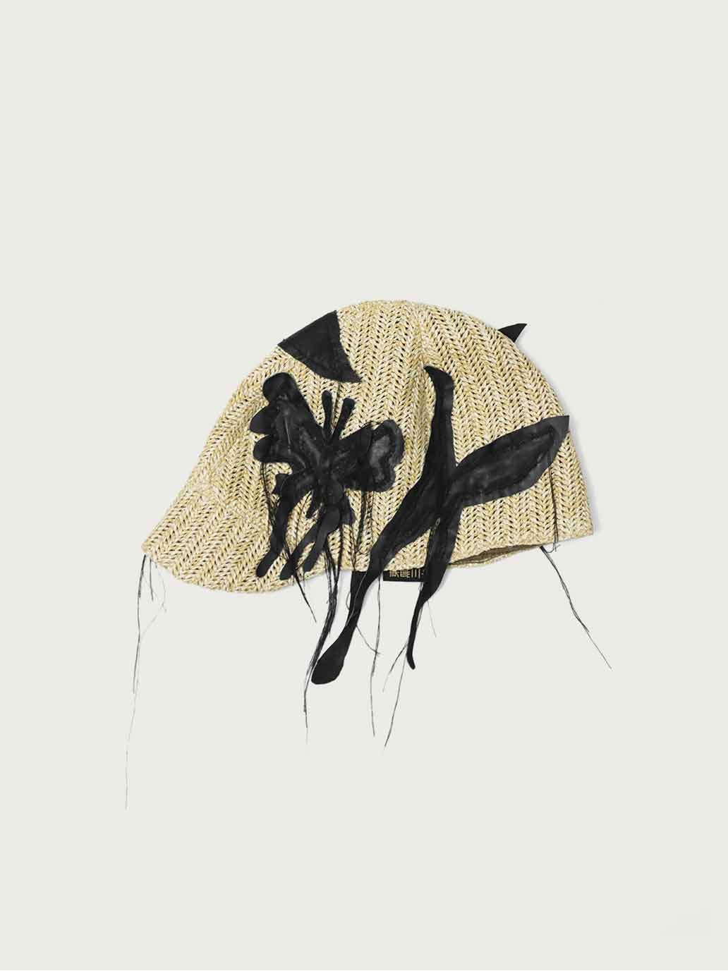 Black Butterfly & Wild Grass Hat