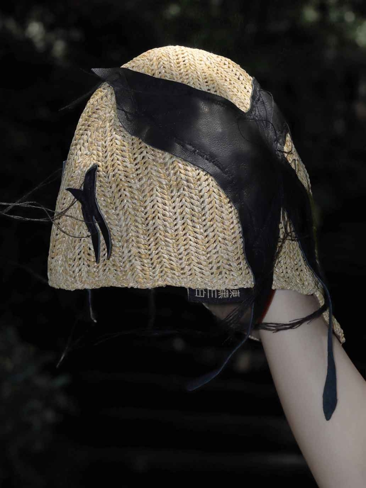 Black Butterfly & Wild Grass Hat