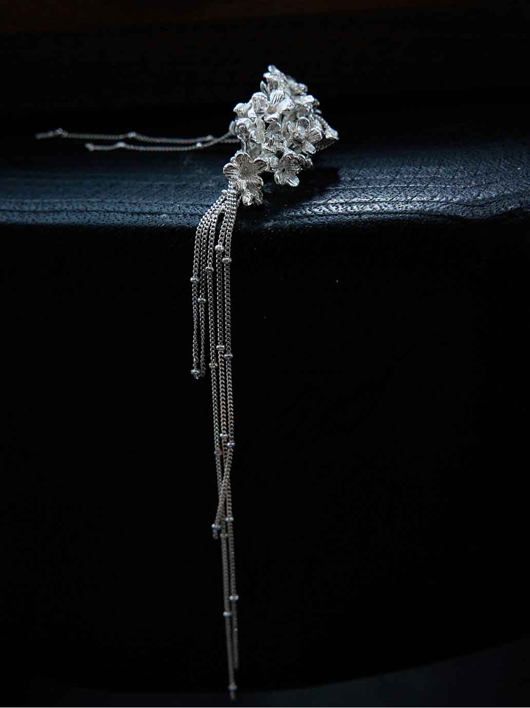 Rose in Flowing Stream Ear Clip-Single