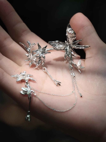 Falling Petals & Fluttering Butterfly Earring Set-Single