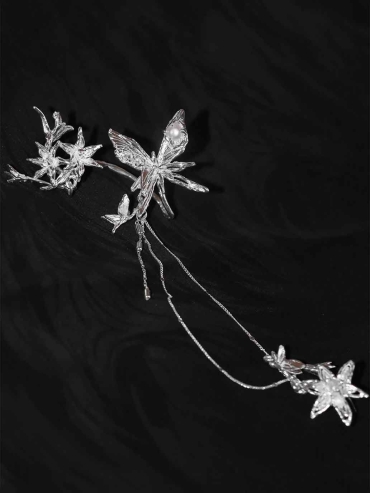 Falling Petals & Fluttering Butterfly Earring Set-Single