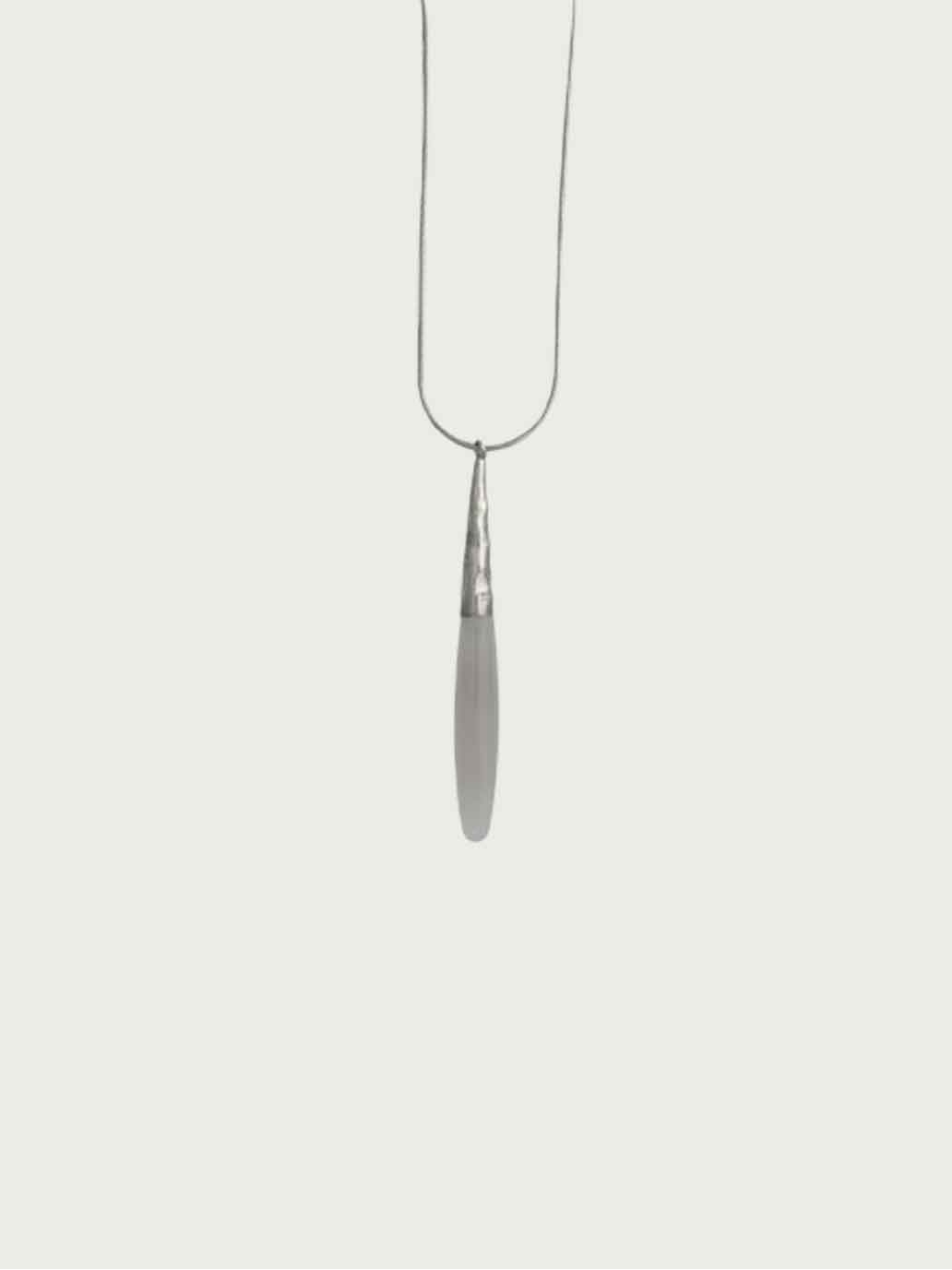 Silver Heirloom Necklace with Grey Agate