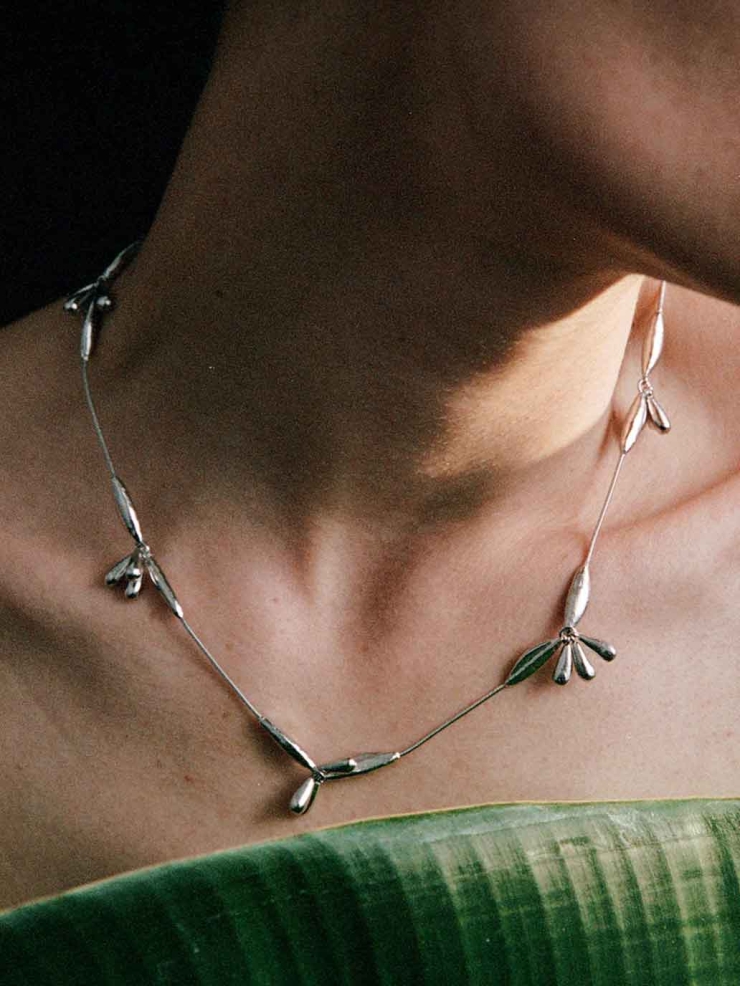 Silver Sprout Necklace